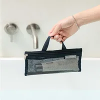 Mini Travel Grid Bag Portable Mesh Fabric Dacron Cosmetic Bag Toiletry Bag 2