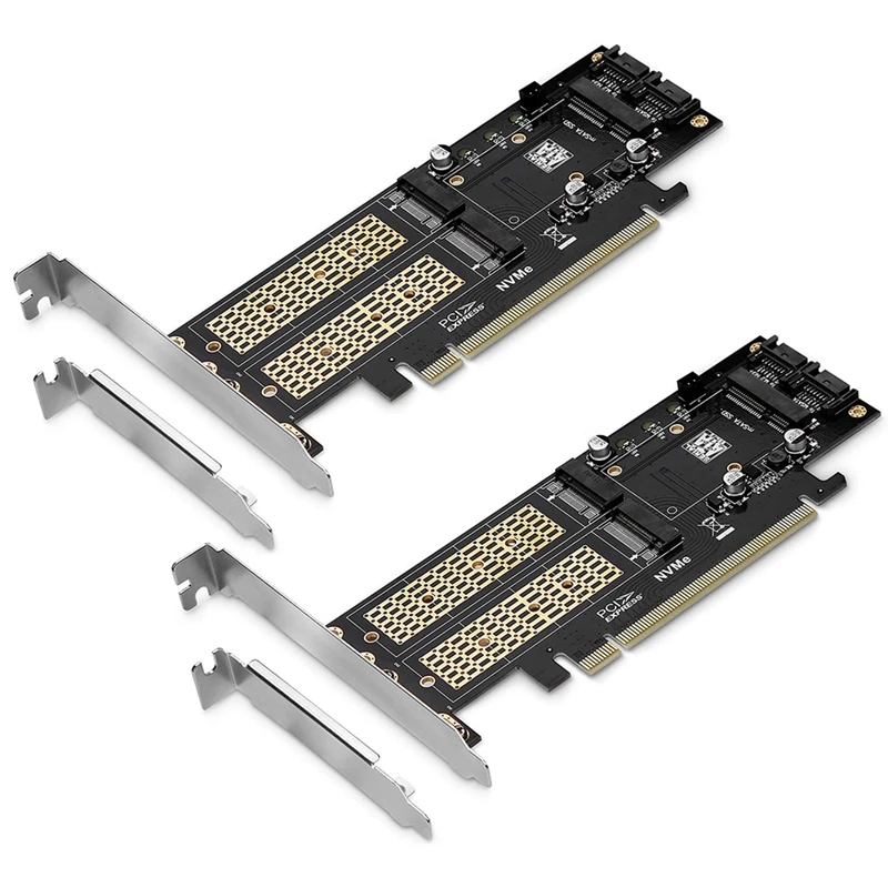 

2X 3 In 1 NGFF And MSATA SSD Adapter Card,M.2 NVME To PCIE/M.2 SATA SSD To SATA III/MSATA To SATA Adapter For 2280/2260