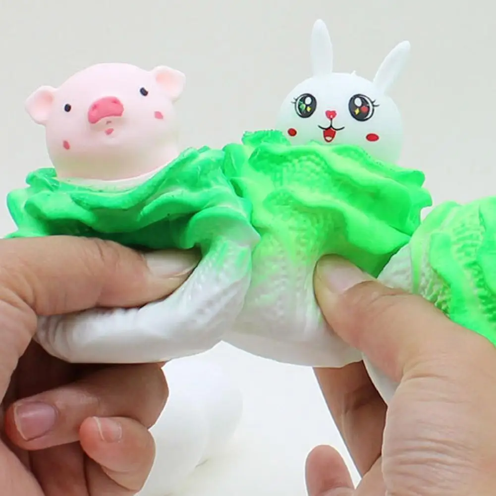 

Cabbage Rabbit&Pig Cup Squeeze Toys Cute Cartoon Stress Relief Antistress Toys Gifts Pinching Kids Children Toy Sensory F2D2