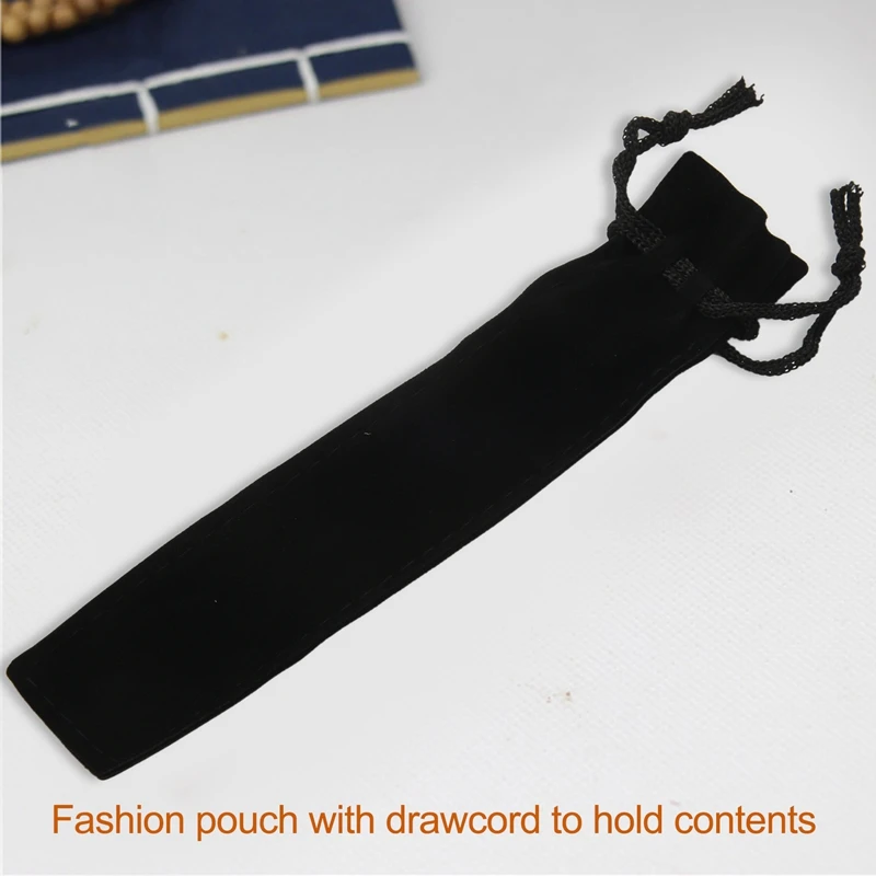 50 Stück Schwarze Samt-Stiftetaschen 17,5x3,5 Cm - Schutz Für Stifte & Pinsel - Aus Weichem Flanell