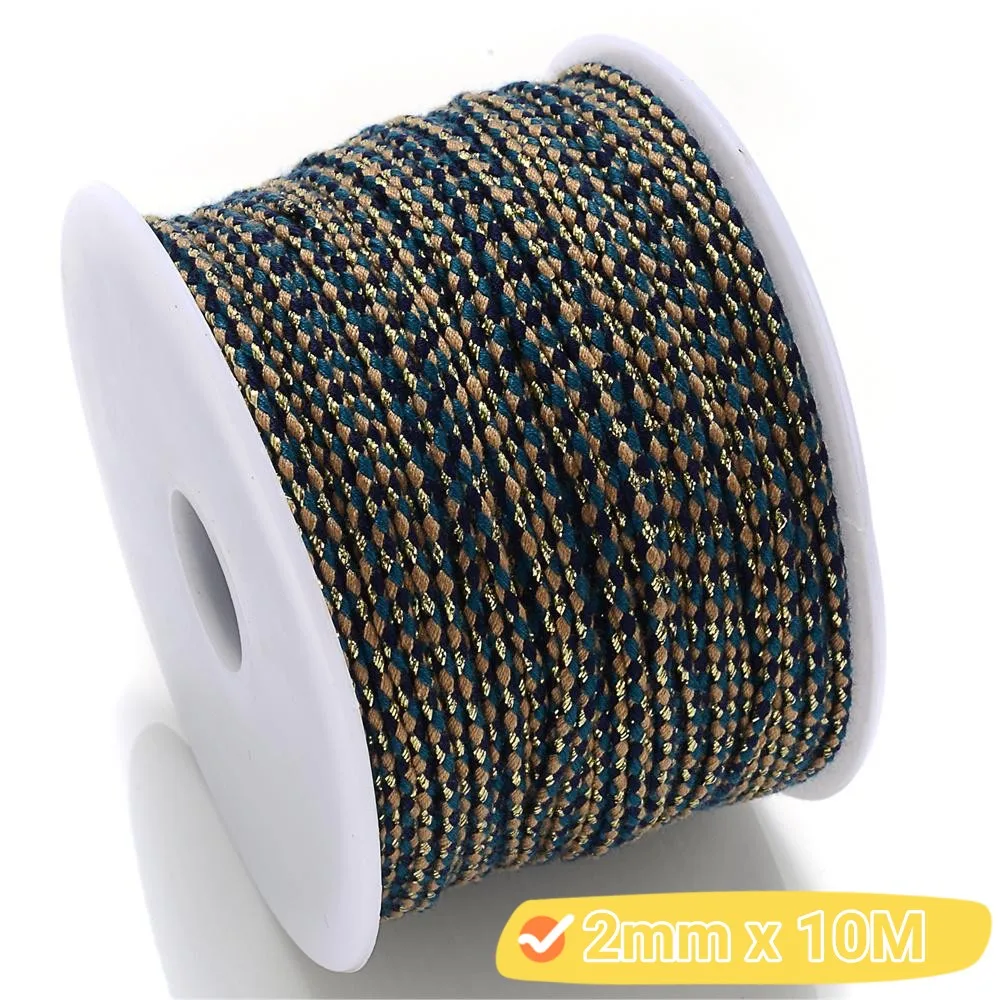 2mm 10M/Beutel Natürliches Baumwollseil Buntes Kordelband Viersträngiges Baumwollseil DIY Handwerk Boho-Dekoration Kunstfaser-Zubehör – Detail 18