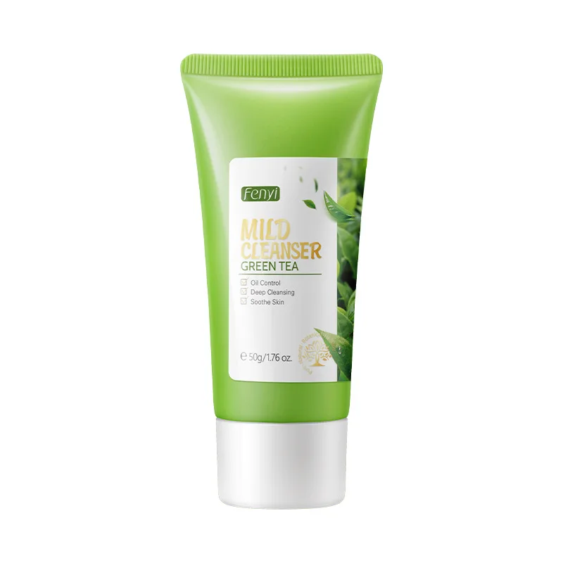 Green Tea Facial Cleanser Skin Deep Cleansing Moisturizing Blackhead Removal Skincare Face Wash Foam Face Cleanser Skin Care 50g 6