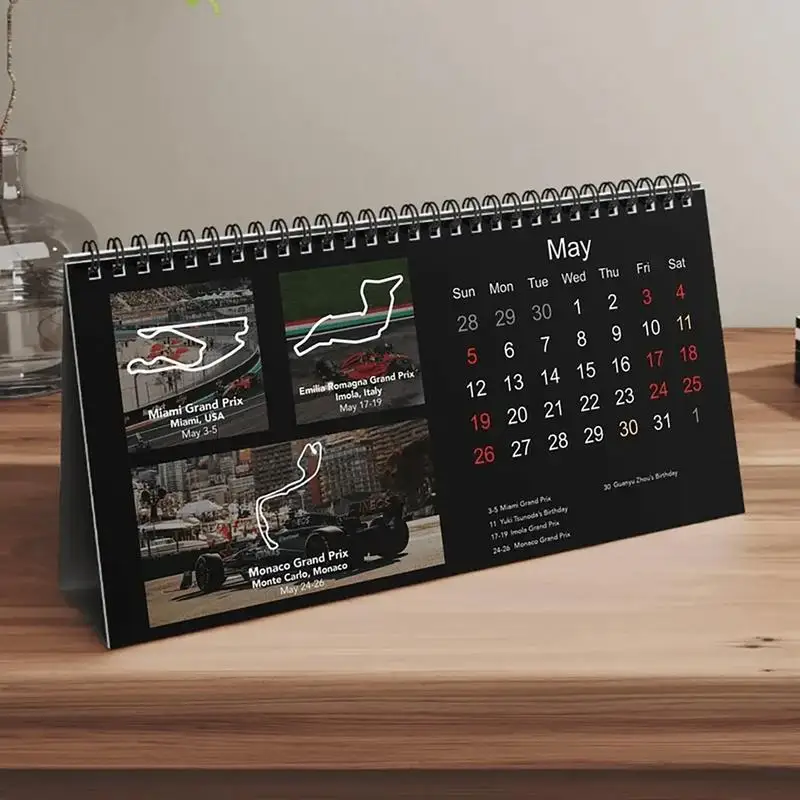 

Настольный календарь F1 2024 F1, гоночный календарь, двойной проводной переплет, легко планируемый гоночный тематический Настольный календарь для офиса, дома, рабочего стола