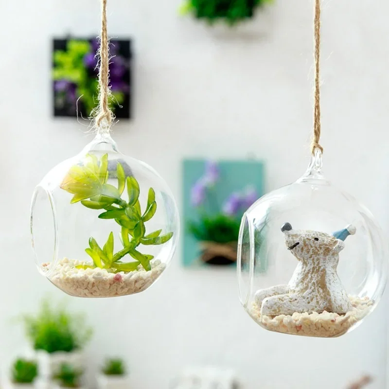 Tea Light Holder 6cm/8cm Diameter Crystal Glass Hanging Candle Holder Romantic Wedding Home Vase Hanging Decoration candle holders