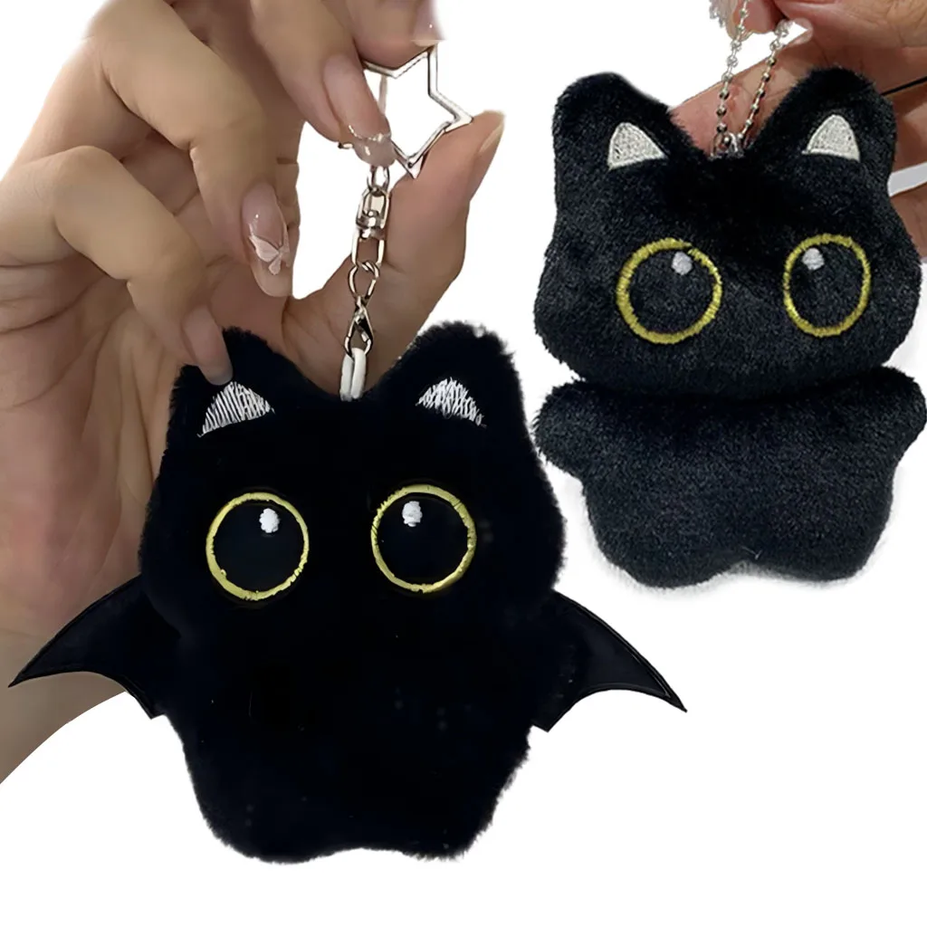 Cute Black Cat Plush Toy Doll Small Pendant Cuddly Pillow Cushion 1/2pc for Boy Girl Brithday Gifts