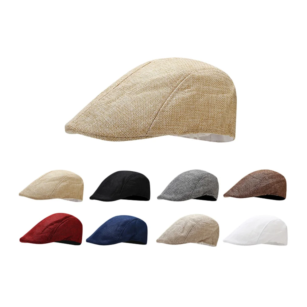 

Douhoow Мужские Женские Британские ретро дышащие береты однотонные классические шляпы аксессуары