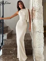 Hugcitar Fashion Solid O Neck Sleeveless Patchwork Sexy Bodycon Maxi Prom Dress Summer Women Clothes Party Festival Club Y2K 1