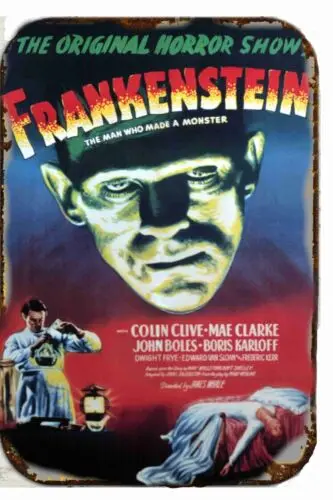 Оригинальный оловянный знак Frankenstein 1933 8x12 винтажный Ретро-арт классический фильм