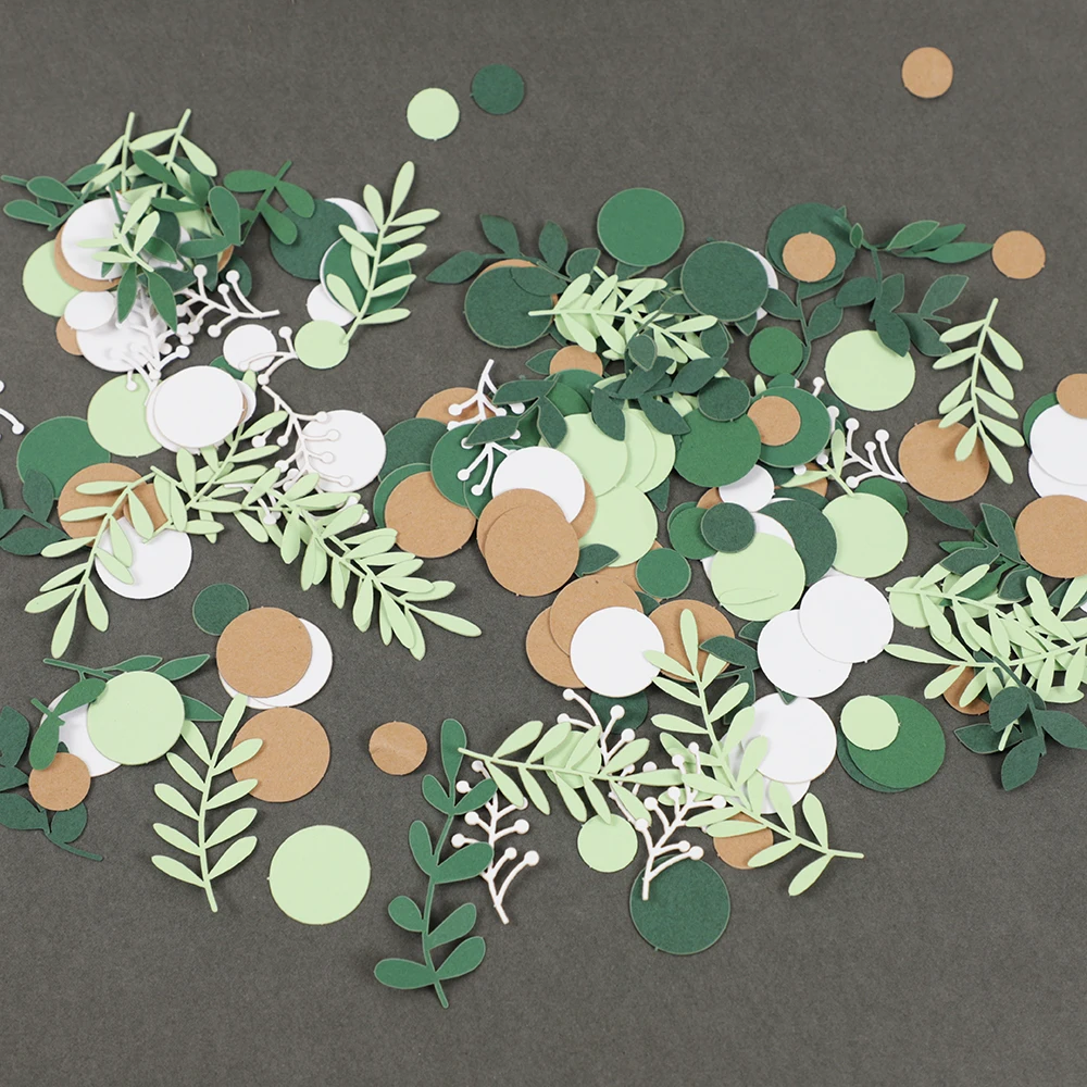 100Pc Branch Leaf Round Paper Confetti For Kids Birthday Party Baby Shower Gender Reveal Wedding Party Decoration paper confetti,party decorations,wedding decor supplies