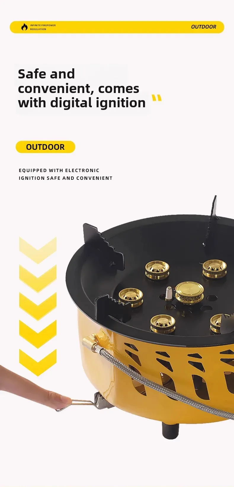 20000W 7-Core Camping Stove Strong Fire Power Portable Tourist Camping Burners Folding Hiking Picnic BBQ Cooking Equipment