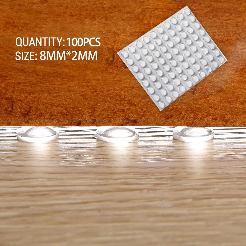 Silicone anti slip mat 100pcs 8mmx2mm Transparent Silicone granules Door handle sticker Anti bump Silicone cushioning