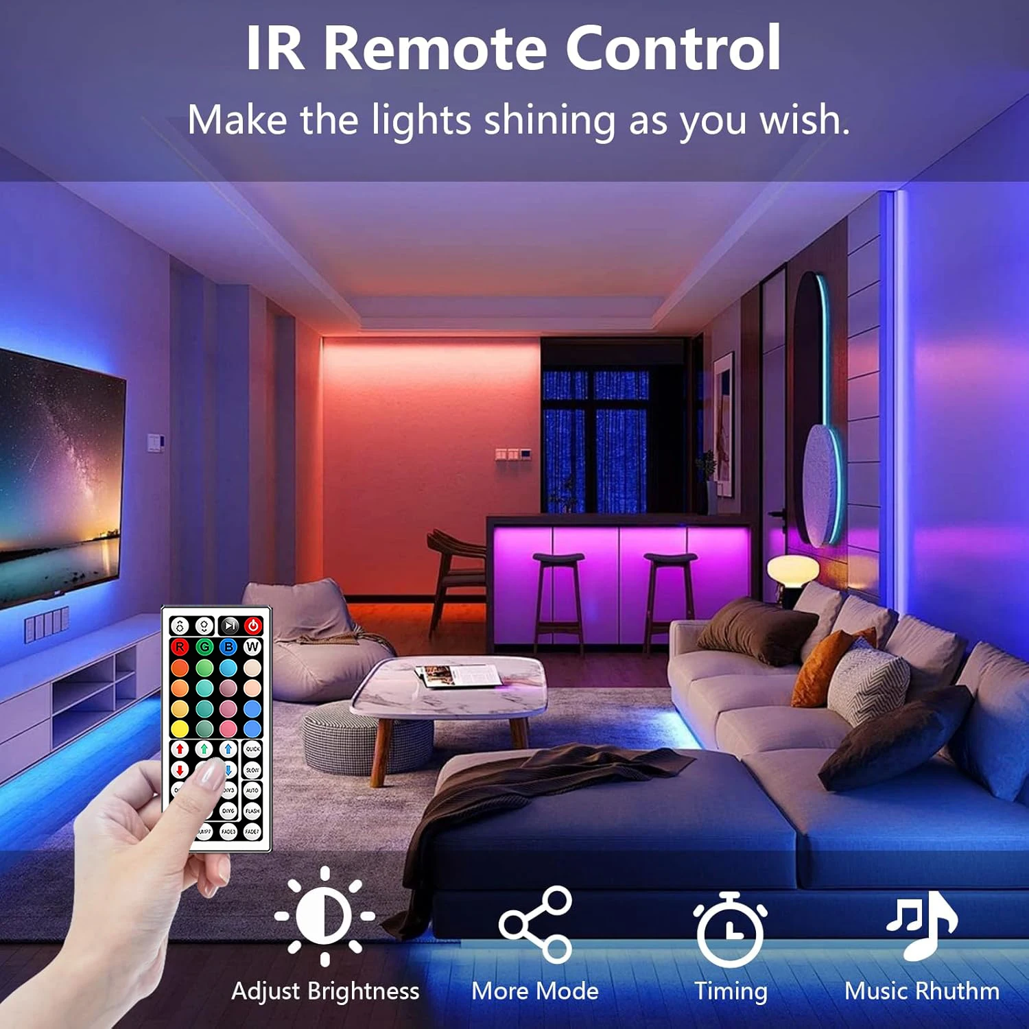 Striscia LED 10M, LED Striscia Musica Controllato Da APP, Alimentata - Foto 3