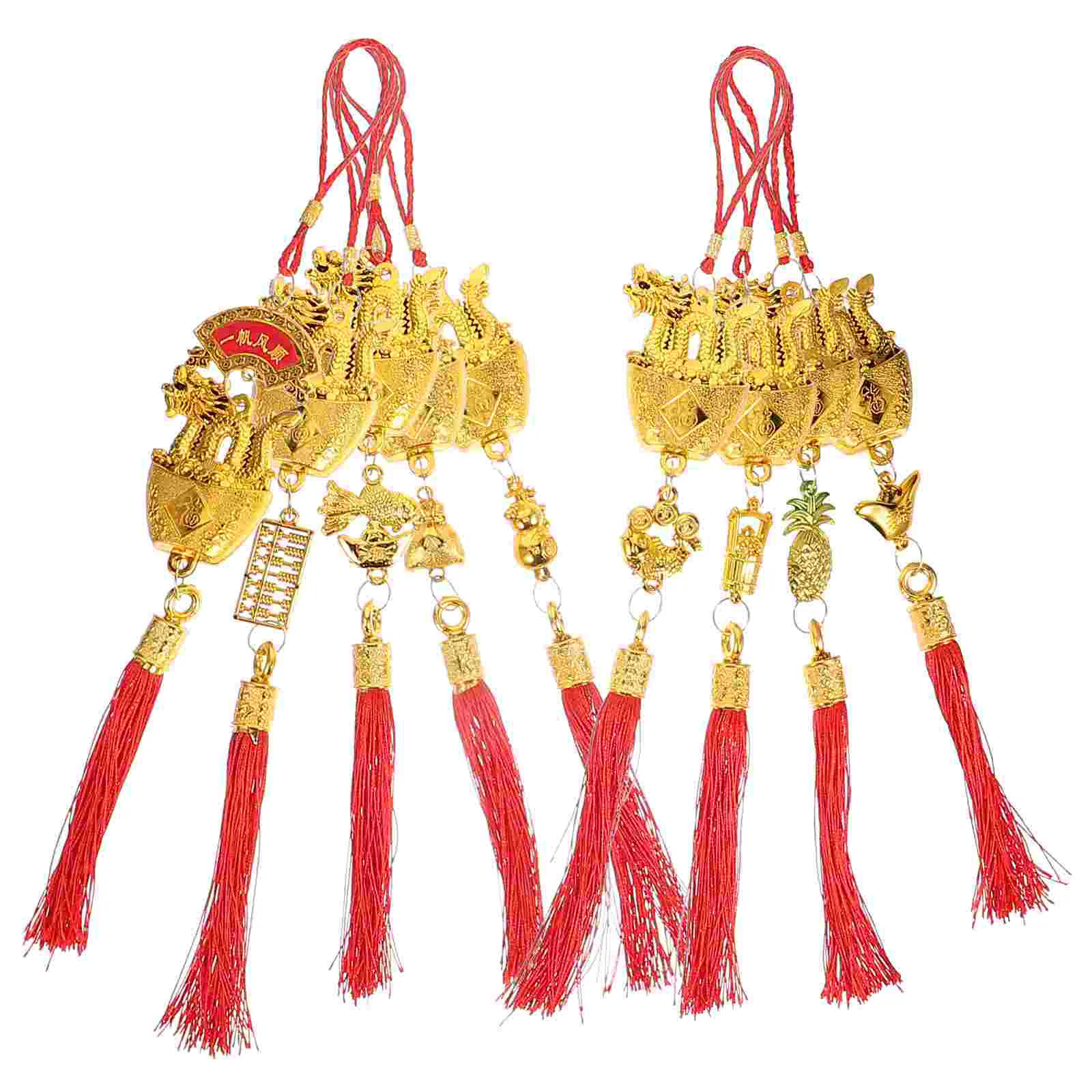 

Chinese Zodiac Dragon Lucky Charm Feng Shui Ancient Coins Red String Mascot Fortune Car Hanging Decor Wealth Success Prosperity