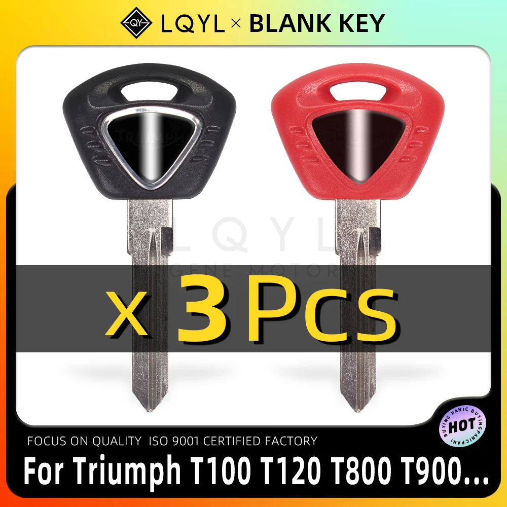 

3Pcs Blank Key Motorcycle Replace Uncut Keys For Triumph T100 T900 T800 Street Triple 675 600 1050 Tiger 800 T955 T 120 900 955