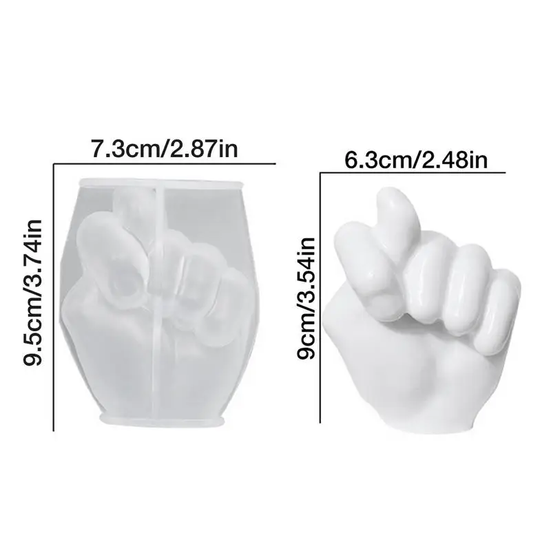 Hand Shaped Silicone Mold Clenched Fist Rock Gesture Scented Candle Mold DIY Resin Clay Arts Crafts For Home Decor Aromatherapy images - 6