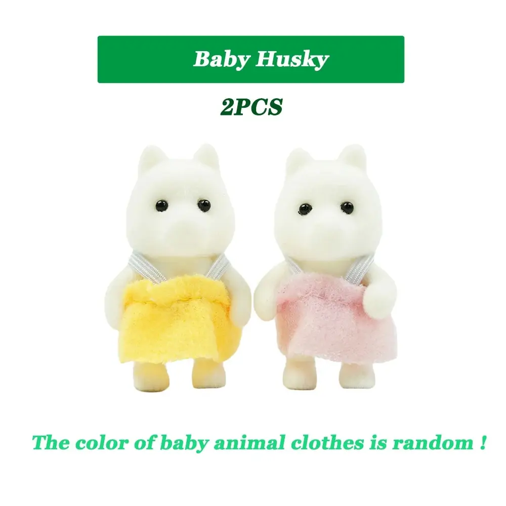 Simulation Forest Animal Baby Toys Rabbit Family Dolls Dollhouse Figures Collectible Toy 4.5CM 1:12 2PCS Furniture Set Gift