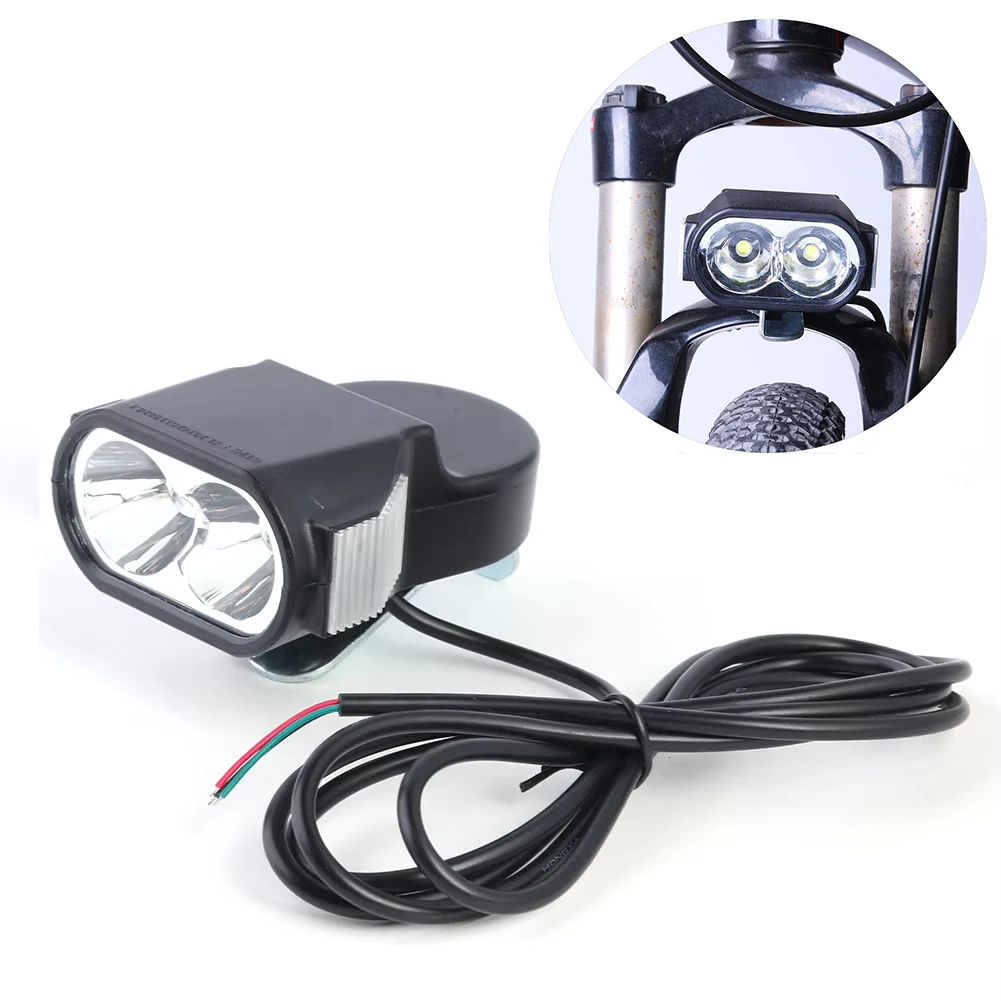 36V-60V E-Bike Horn Light Electric Bicycle LED Headlight Waterproof Electric Scooter Flashlight Horn Front Lamp Accessories