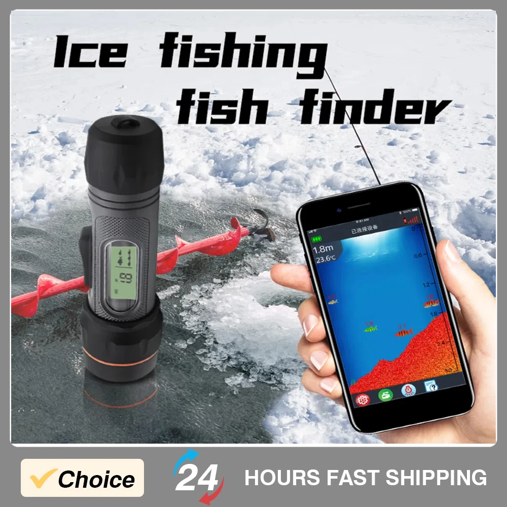 Sonar pêche portable étanche Bluetooth sans fil avec affichage profondeur pour pêche sur glace précise