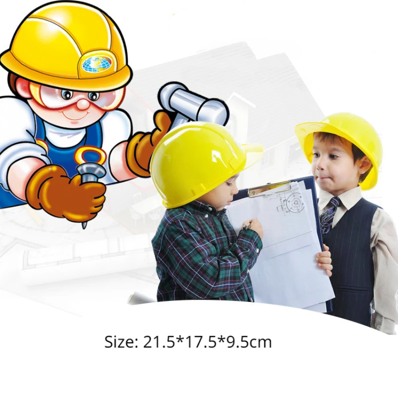 Kids Realistic Plastics Helmet Toy Simulation Safety Helmet Construction Hard Hat Educational Toy for Pretend Play Game