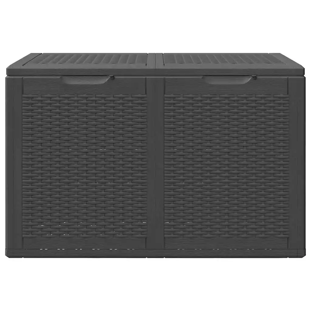 Garten-Aufbewahrungsbox 180L Schwarz PP Outdoor-Aufbewahrung für Werkzeuge und Kissen – Detail 4