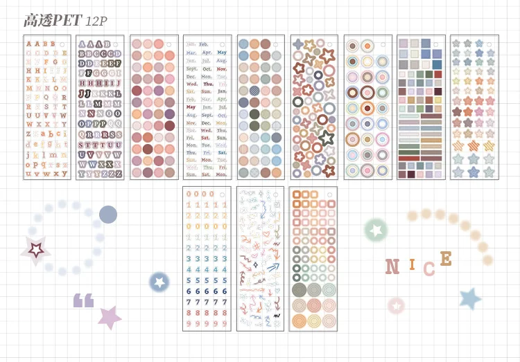 Journal GO 30 Stück bunte Punkte Aufkleber farbige Markierungen Aufkleber Papier für Tagebuch Scrapbooking Collage Karte Dekoration Zubehör – Detail 18