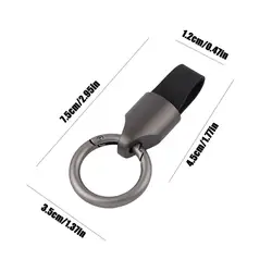 Elegant Leather Keychain and Key Holder (Black)