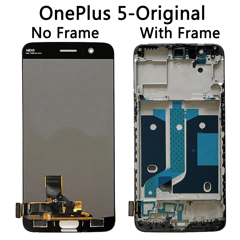 Фото Оригинальный ЖК-дисплей AMOLED для OnePlus 5T/5, сенсорный экран, дигитайзер One Plus 5/5T, ЖК-дисплей 1 + 5 1 + 5T A5000 A5010, рамка дисплея №4