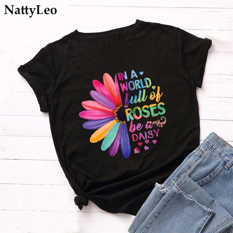 Aliexpress Line Drawing Women T Shirt Simple Design Tops Butterfly Flowers Printed Tee Shirts Female Summer
