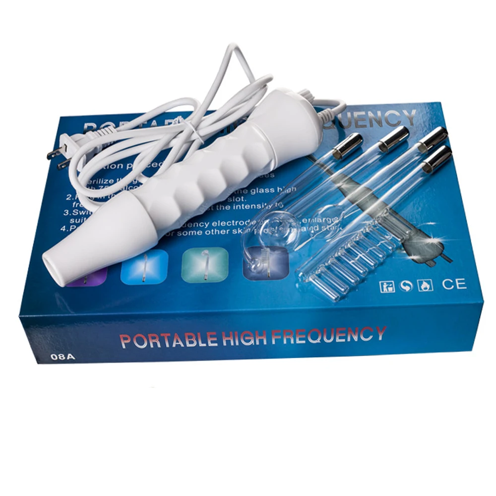 4 In 1 Portable High Frequency Electrotherapy Beauty Device Spot Remover Facial Skin Care Spa Derma 4 Violet Ray Wand facial beauty instrument