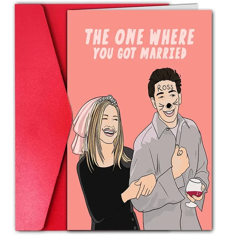 1pc Friends Wedding Card Funny Engagement Card Congratulations