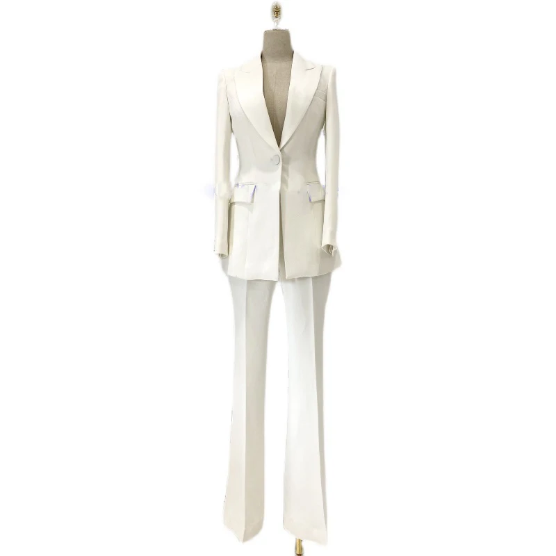 

2022 Spring and Autumn Commuter Suits Women's Original Design Western Style One Button Team Suit Micro-Flare Pants