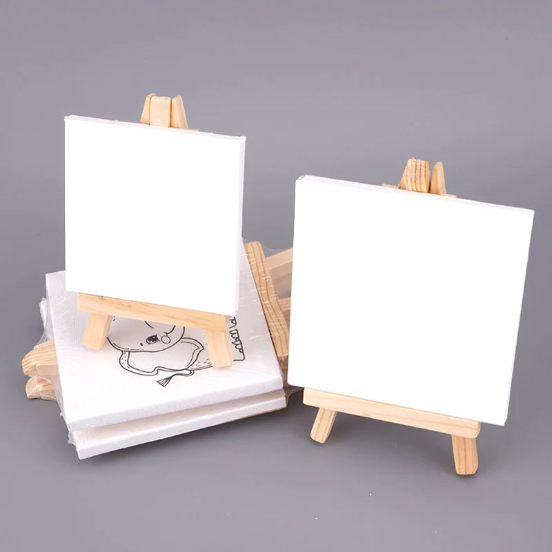 2 In 1 Mini Blank Drawing Board Set painting supplies Oil Canvas Frame Beginner Children Practice Drawing Doodling DIY 1 Pcs HB-12