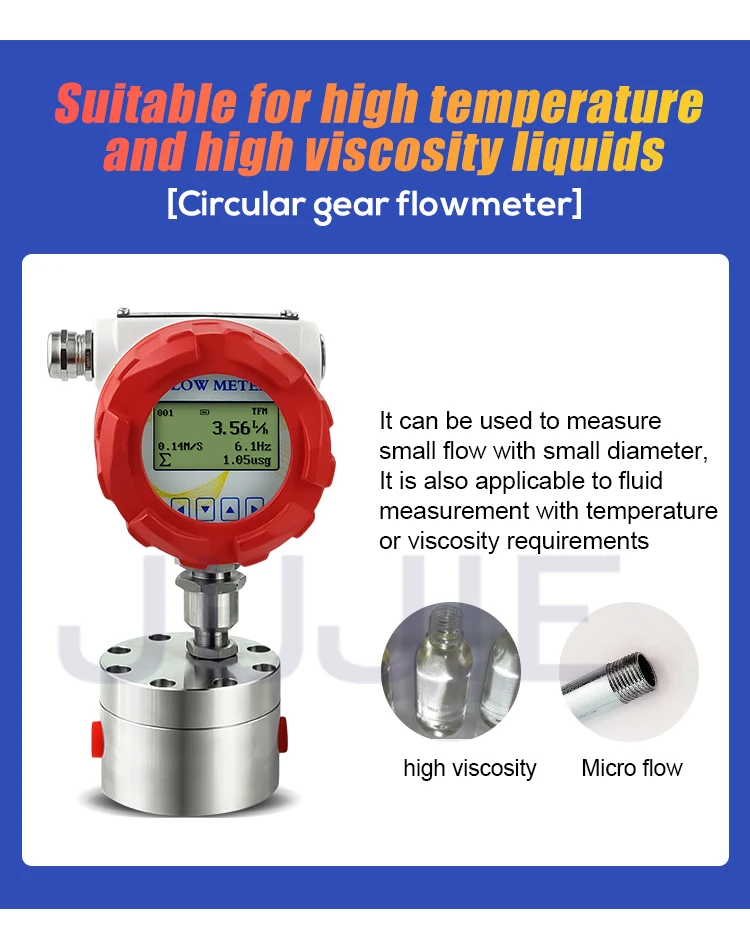 Circular Gear Flow Meter SS304 High Precision Maple Resin Honey Epoxy Resin Flow