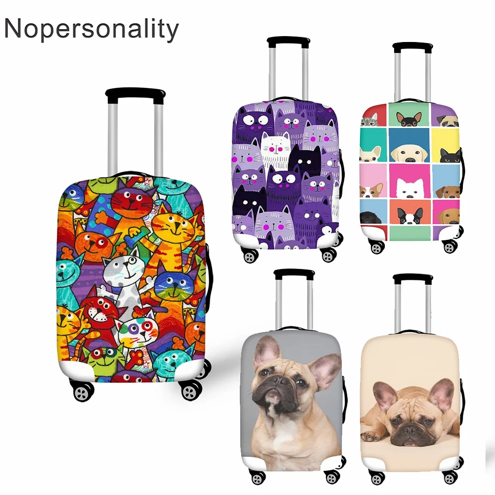Multi-Color French Bulldog Travel Suitcase Cover Protector Luggage Protective Cover Washable Printed Zipper Baggage Suitcase Cover 