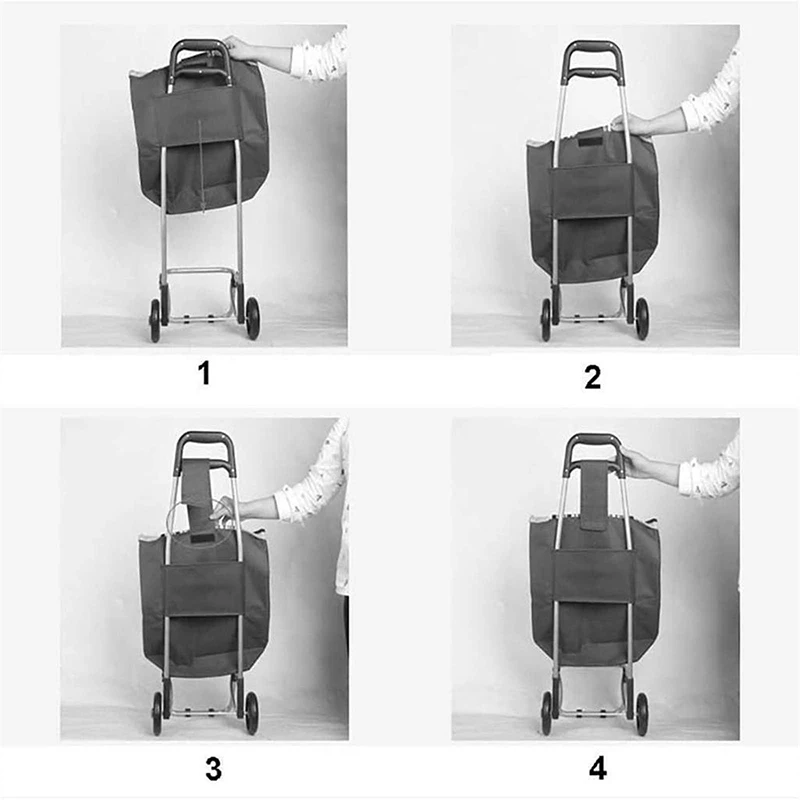 Shopping Trolley Replacement Bag-72L Hand Trolley Replacement Bag, Shopping Bag with Side Pockets, Oxford