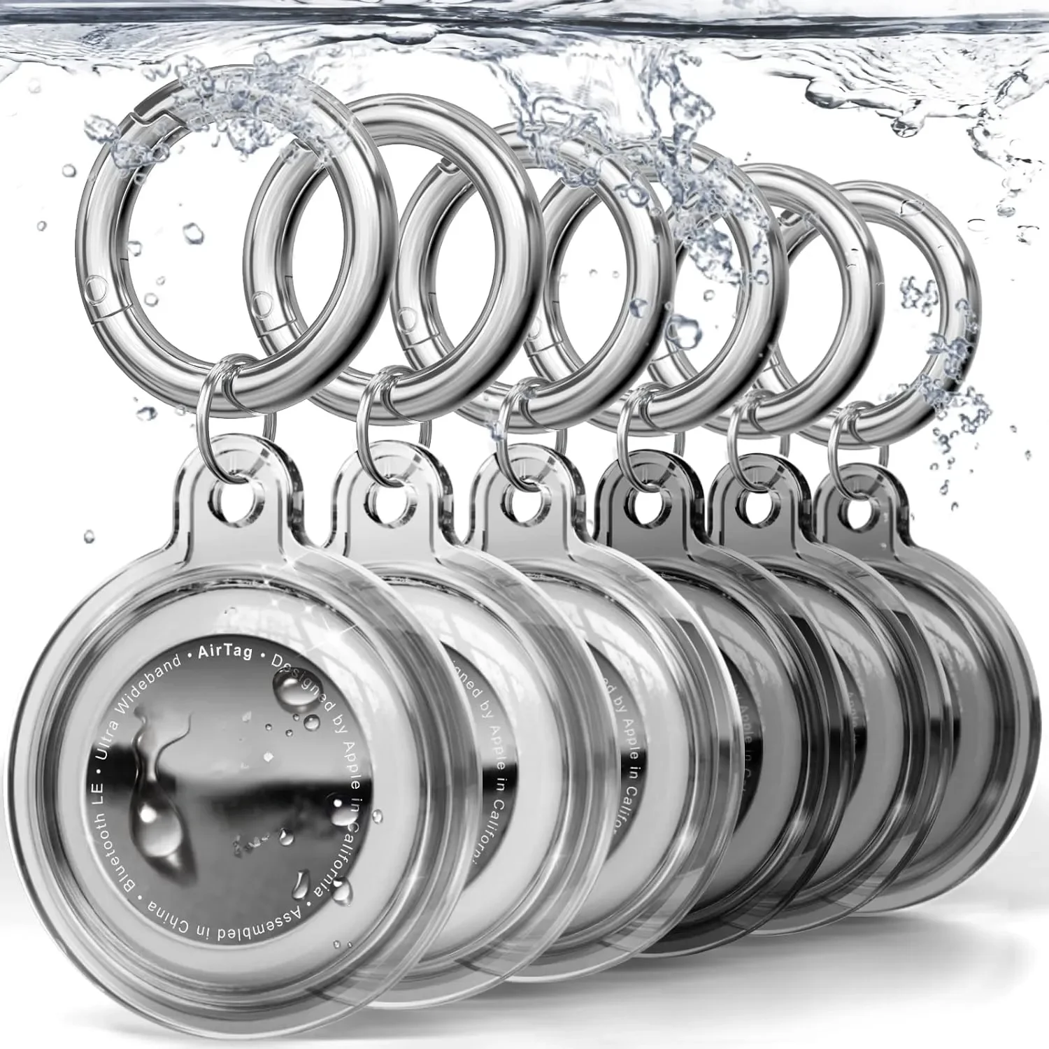 Waterproof Airtag Holder Keychain for Pet Collars and Key Rings