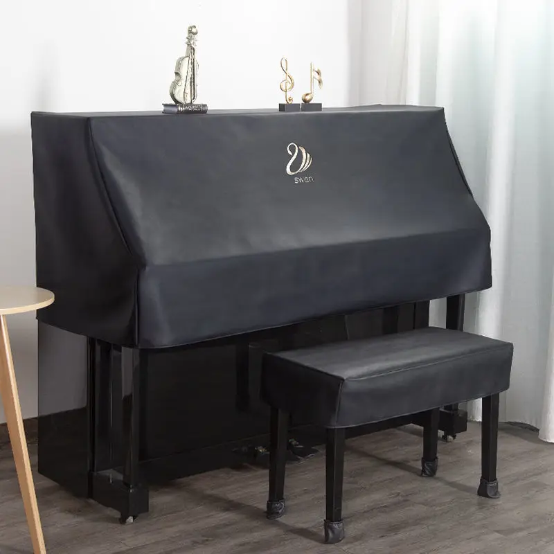 SolidColorWaterproofWashFreePianoDustCoverHalfCoverBlack