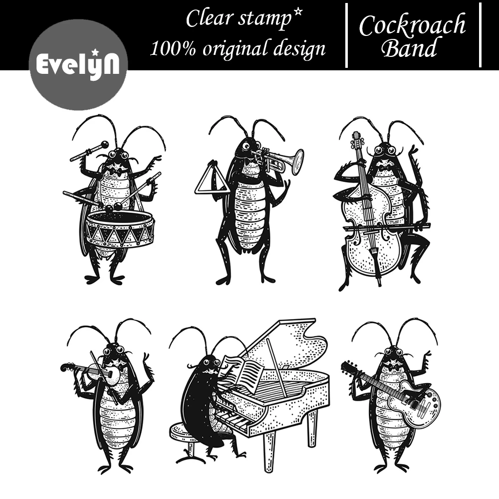 2022 New Arrival Cockroach Band Transparent Clear Silicone Stamp/Seal for DIY Scrapbooking/photo Album Decorative Clear Stamps