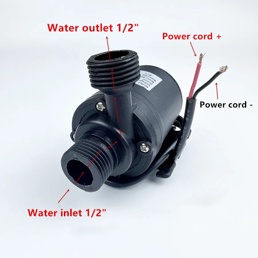 Submersible Water Pump 12V High Pressure Ultra Quiet Solar DC 24V Lift 5M 800L/H Brushless Motor Water Pumps with Brass Joints