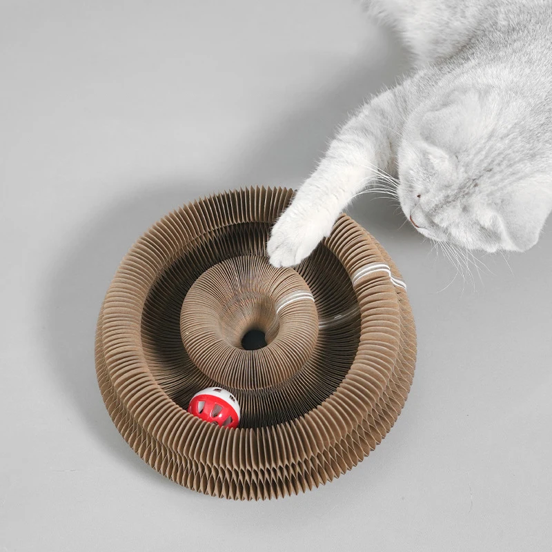 Organ Cat Scratch Board Creative Durable Wear Resistant Foldable with Ball and Magnetic Cat Toy Soothing Training Supplies