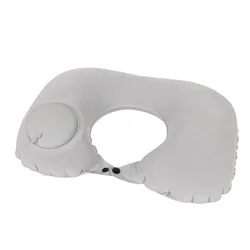 Ultra-Light Inflatable Travel Neck Pillow - U-Shape Portable Comfort (Light Grey)