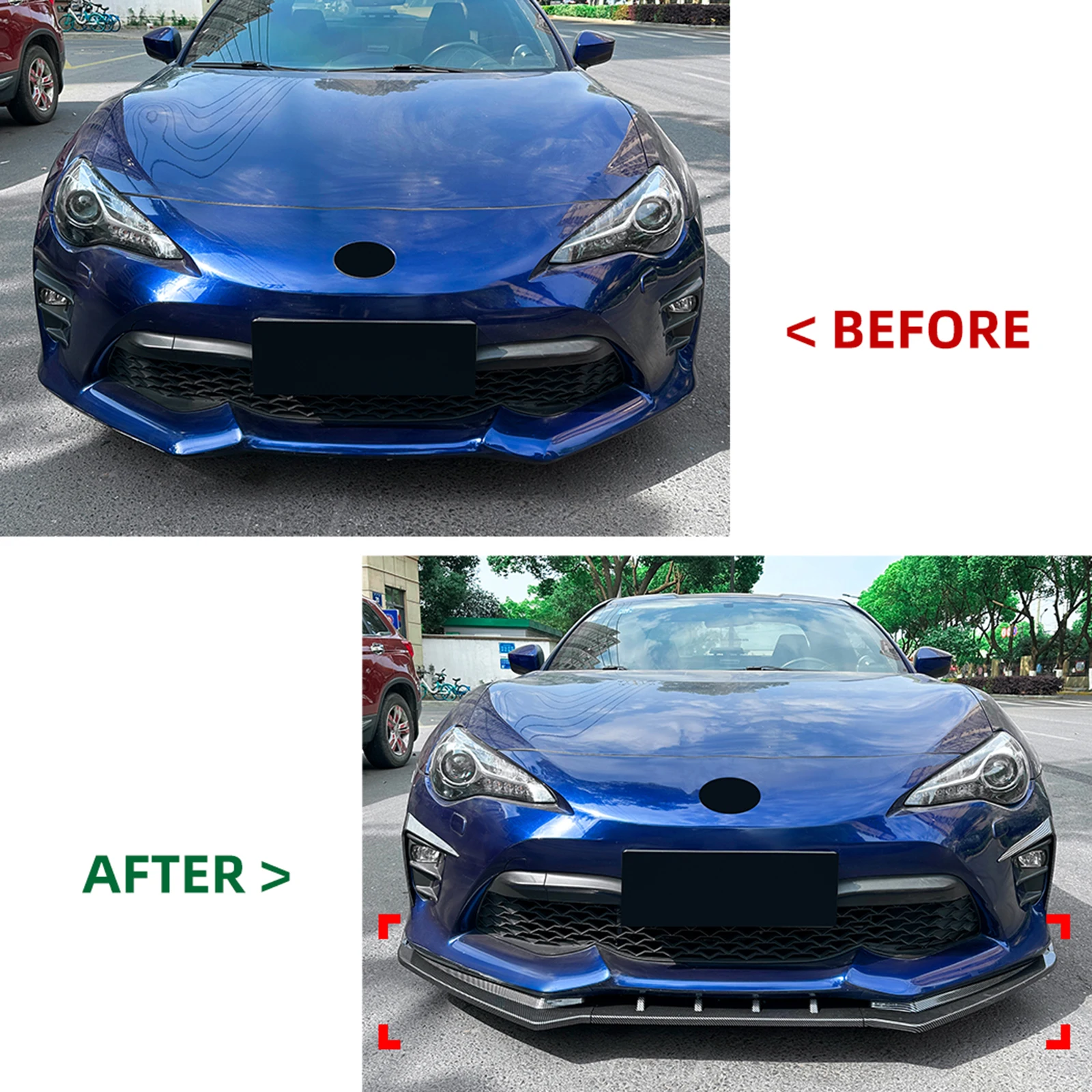 자동차 앞 범퍼 스포일러 립 하부 스플리터 블레이드 가드 For Toyota GT86 2017 2018 2019 2020