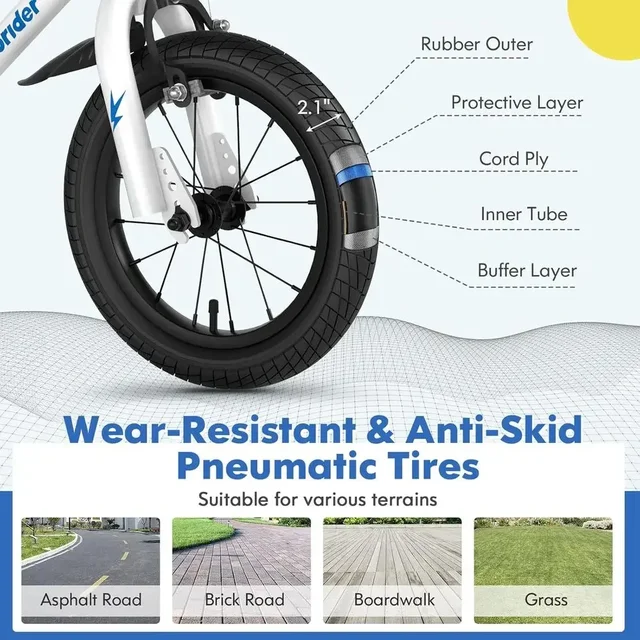 Children's Bikes for Ages 3-8, 12-20 Inch, with Removable Training Wheels, Handbrake, and Rear Brake, Including Basket
