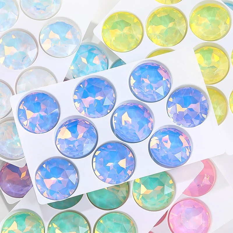 Pipatian 1/5/9Pcs 27MM 큰 라운드 보석 수공예품에 대 한 고품질 라인 석 느슨한 Rivoli 크리스탈 꽃 Diy 공예 크리스탈
