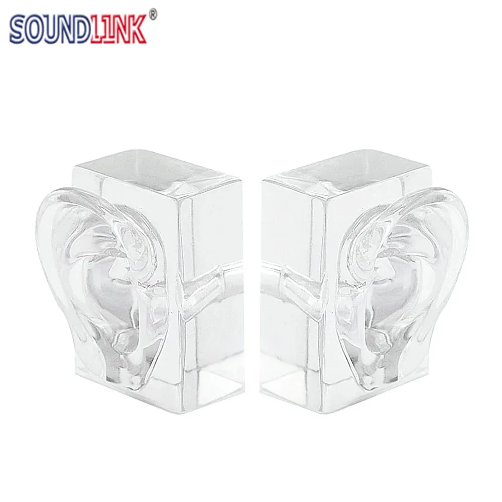 

1pair Clear Acrylic Ear Model Demo Ear Mold for Hearing Aid Display and Ear Impression Taking Practising