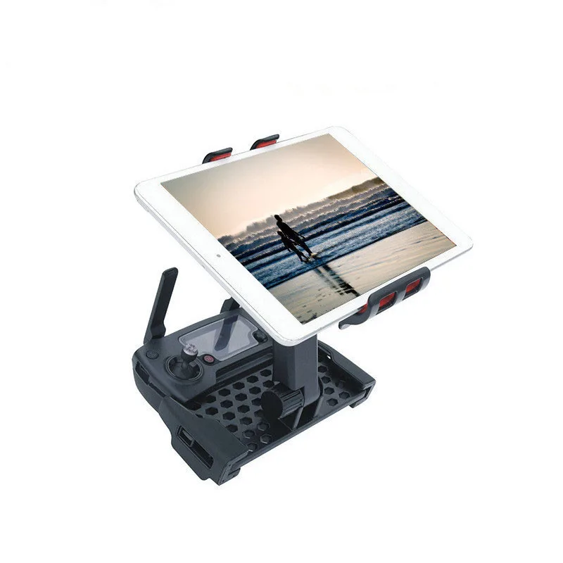 Bras réglable du support pour DJI Mavic Pro tenant une tablette en orientation paysage