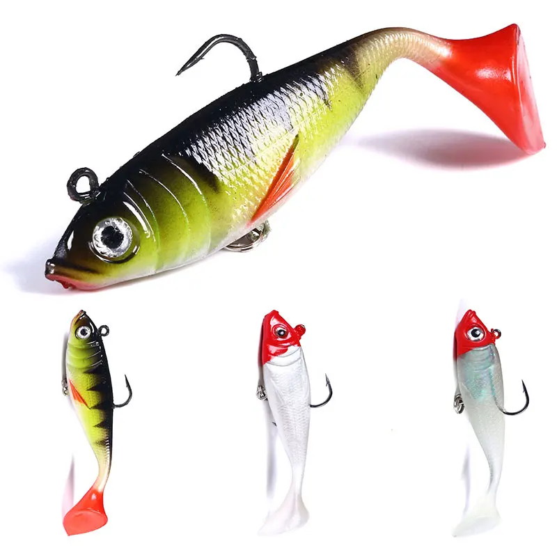 HENGJIA Sea Fishing Soft lure 10cm 18.5g Jig Head Fishing Lure Soft Pike Sea Bass Shad Soft Bait