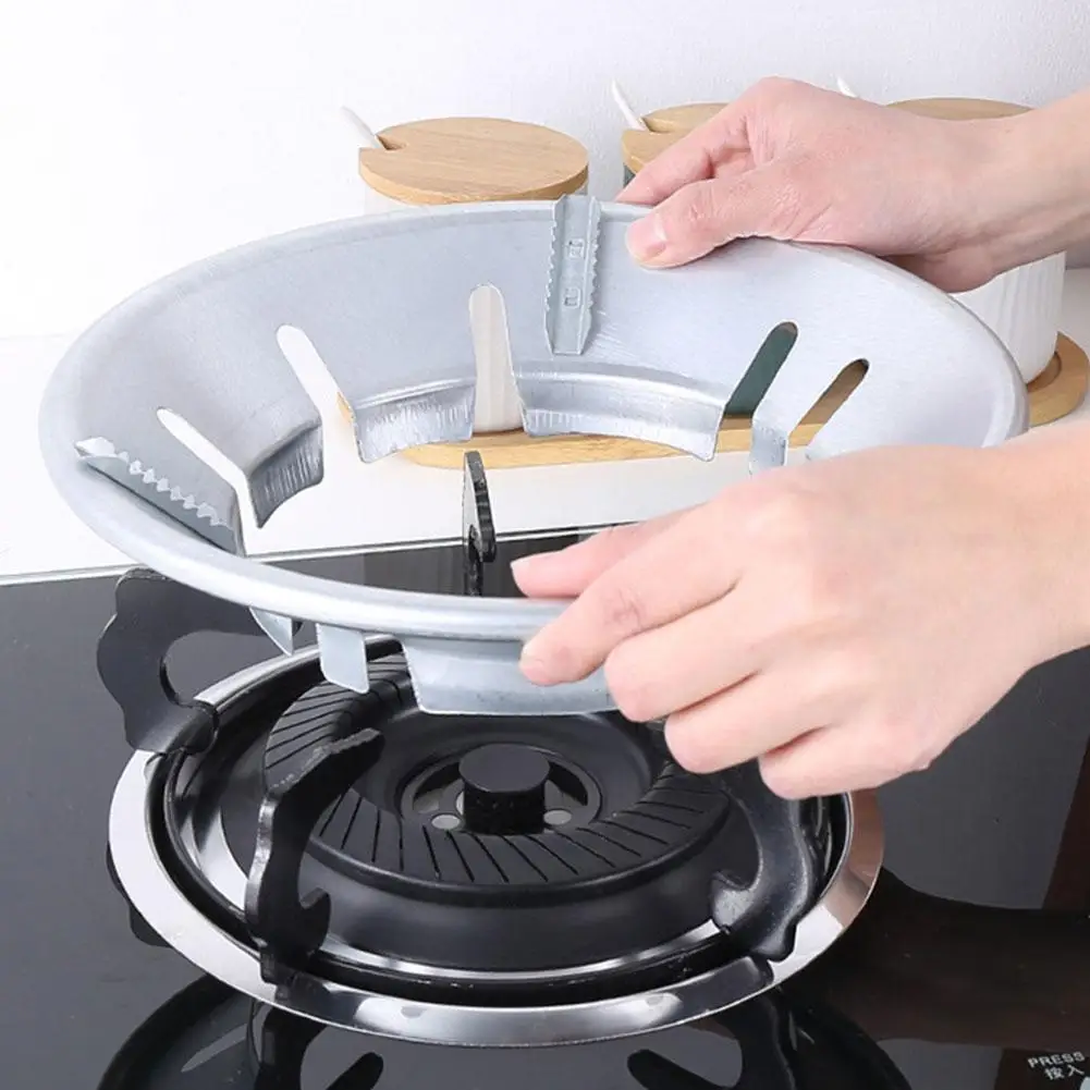 Gas Stove Windproof Shield Windproof Ring Stainless Steel Gas Picnic Cookers Outdoor Wind Deflectors Stove Windshield Gas Stove Windproof Shield