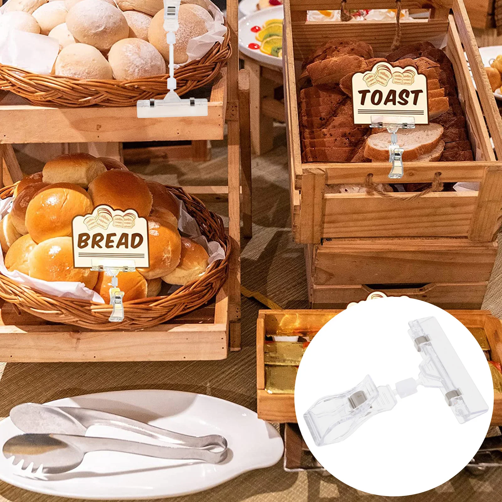가격표 거치대 엠블럼 디스플레이 라벨 클립 더블 클립, 회전 가능한 사인 상품, 투명 회전 양면 범용 클립, 25 개