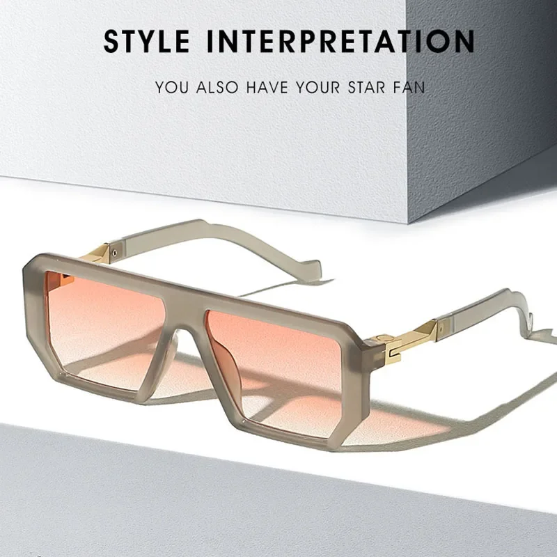 Fashion Polarized Square Metal Leg Large Frame Occhiali Da Sole Parasole Luxury Vintage Uv400 Occhiali Da Sole Casual Per Adulti, Donne, Uomini
